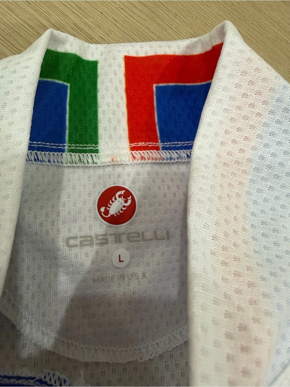 NWT Castelli Team Italia White Cycling Jersey Large Full Zip